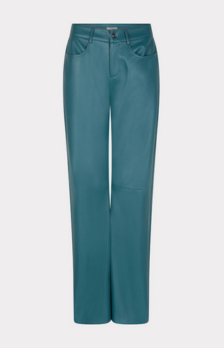 Esqualo Teal Wide Leg PU Trouser