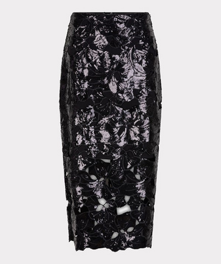 Esqualo Sequined Black Skirt