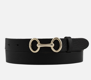 Amsterdam Heritage Carel | Horse-Bit Leather Belt in Black