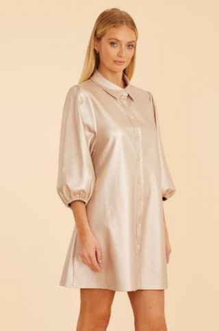 Dolce Cabo Vegan Leather Exaggerated Sleeve Dress