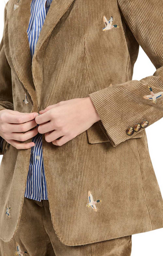 Vilagallo Corduroy Duck Print Blazer