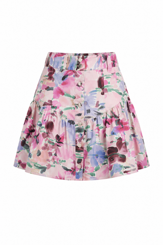 Karina Grimaldi Isla Print Denim Skirt