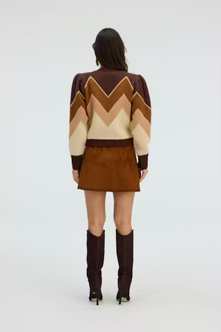 Allison New York Fuzzy Chevron Sweater