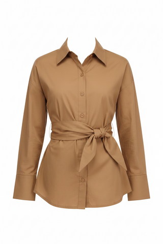 Jade Side Wrap Tie Tunic Blouse
