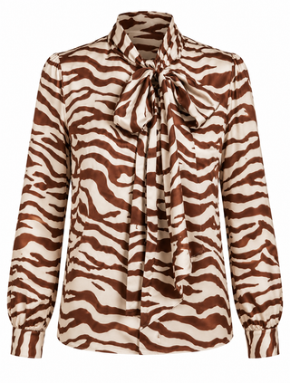 The Burgess Collection Belle Satin Bow Tie Blouse