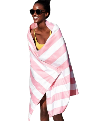Dock & Bay Striped Sand Free Beach & Travel Towel in Malibu Pink