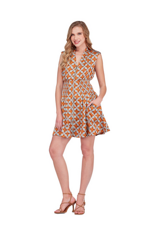 Joy Joy Copper Tile Mini Dress