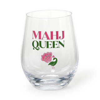 Two's Company Mahj Queen Stemless Wine Glass