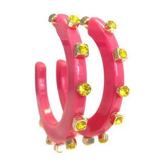 CITY GIRL JEWEL HOOP LARGE- MULTIPLE COLORS