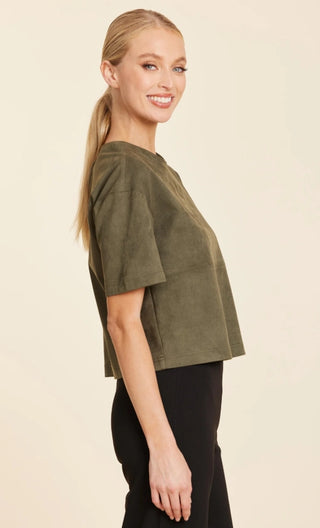 Dolce Cabo Faux Suede Cropped Tee