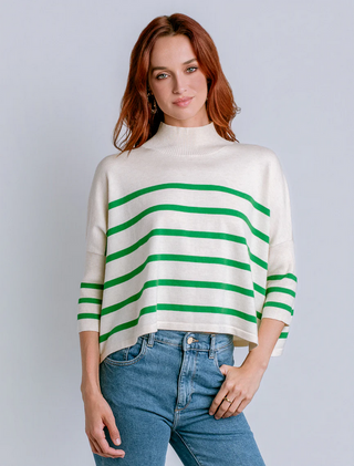 Kerisma AJA Stripe Sweater in Verde / Ivory