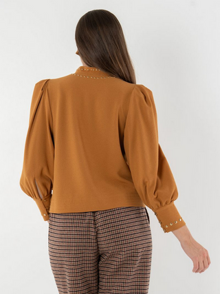 Emily McCarthy Hampton Top in Brown Sugar Suede