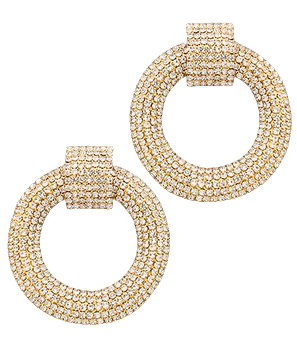 Paved Door Knocker Earrings|Multiple Colors