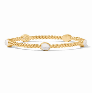Julie Vos Nassau Stone Bangle Iridescent Clear Crystal