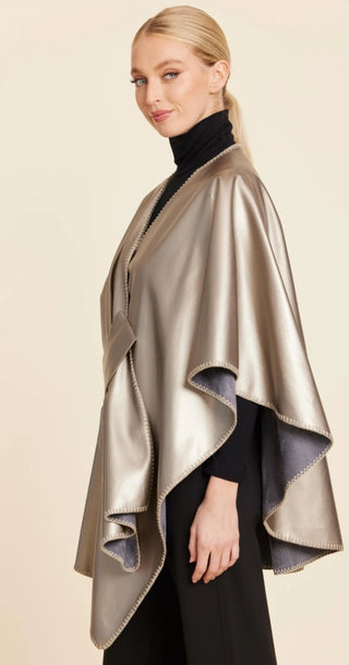 Dolce Cabo Antique Gold Faux Leather Tonal Whipstitch Wrap