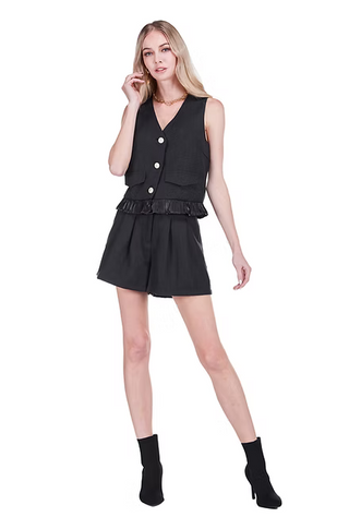 Joy Joy Ruffles Hem Vest / 2 Color Options
