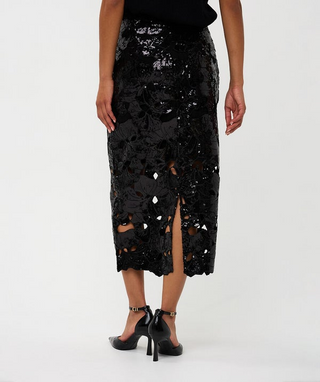 Esqualo Sequined Black Skirt