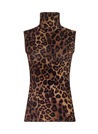 L'Agence Ceci Sleeveless Tank Leopard