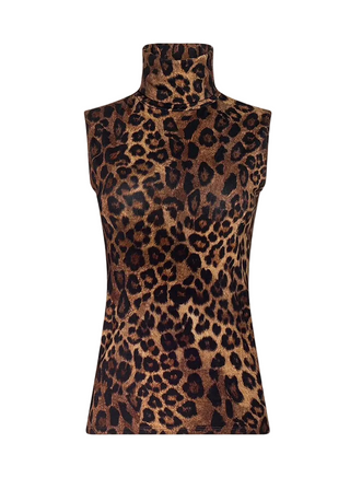 L'Agence Ceci Sleeveless Tank Leopard