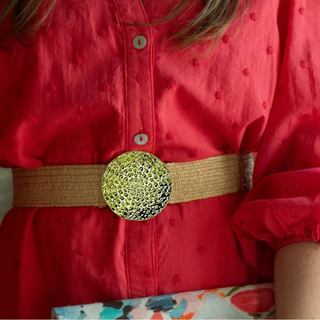 Garland Pebbled Disc Interchangeable Gold Belt Buckle