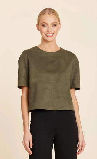 Dolce Cabo Faux Suede Cropped Tee