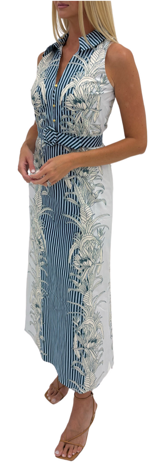 Anna Cate Jill Midi In Palm Stripe