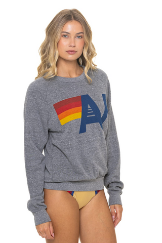 Aviator Nation Logo Heather Grey Crew Sweatshirt