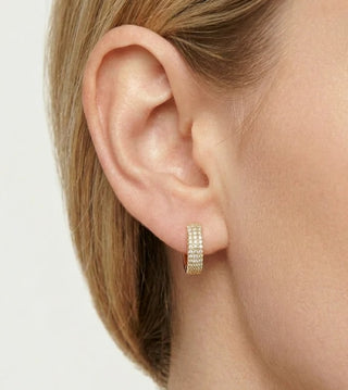 Ella Stein Gold Three Ways To Shine Huggie Earrings