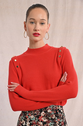 Molly Bracken Thin Sweater with Shoulder Pads
