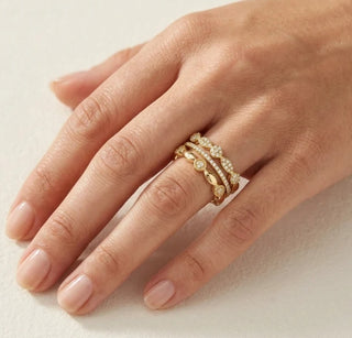 Ella Stein Gold Shiny Three Stack Ring