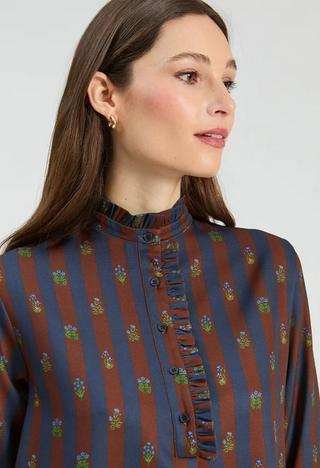 Vilagallo Indian Flower Stripes Dress
