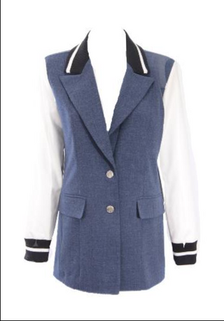 Dolce Cabo Vegan Leather Sleeve Varsity Jacket