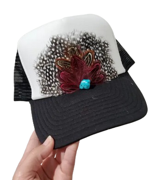 Monkee Collection Western Feather Crown Trucker Hat