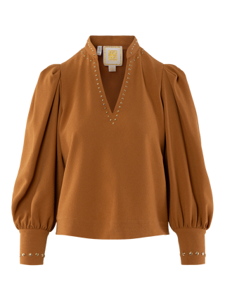 Emily McCarthy Hampton Top in Brown Sugar Suede