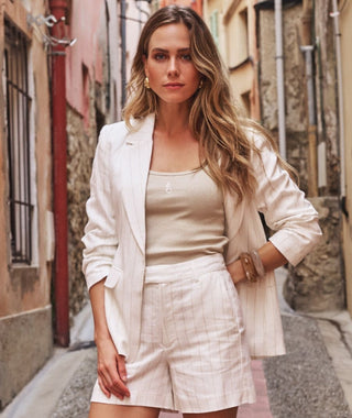 Esqualo Linen Striped Blazer