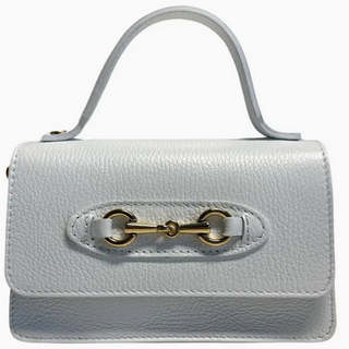 Modarno Fantasy Shoulder Bag Hors Metallic Clamp in White