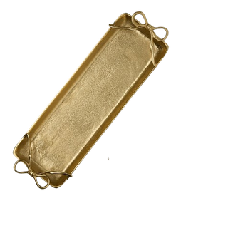 Two's Company Gold Bows Large Tray Recycled Aluminum