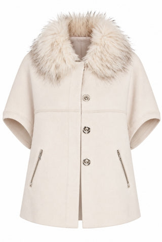 Dolce Cabo Creme Cocoon Faux Fur Cardigan