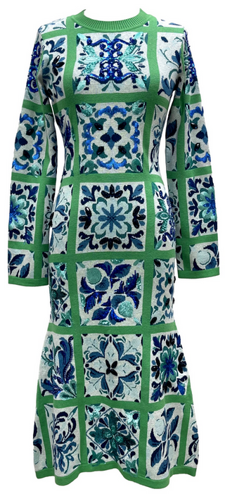 Queen Of Sparkles Italian Tie Knit Midi Dress