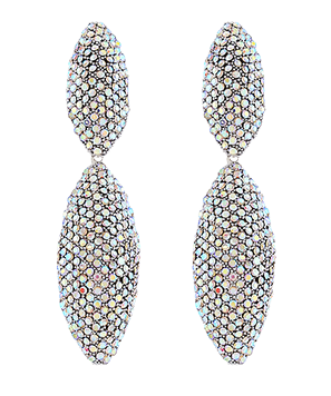Pave Oval Dangle Earrings | Multiple Colors