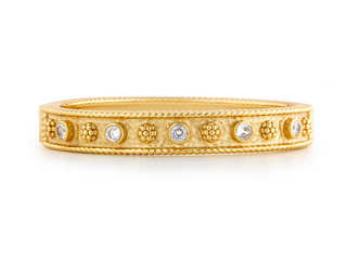 Capucine de Wulf Berry Gem Classic Hinged Bangle - Clear Cubic Zirconia