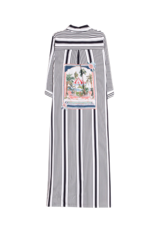 Vilagallo Black Striped Shirt Dress Dolce Far Niente