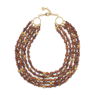 Capucine De Wulf Earth Goddess Beads 5 Strand Necklace With Teak