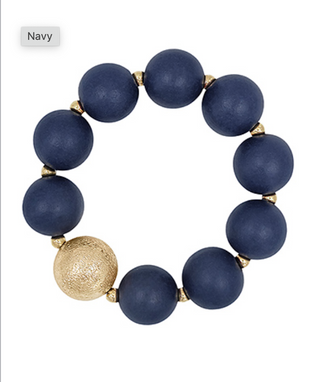 Monkee's Jewelry And Acc Satin Ball Accent Beads Bracelet / 3 Color Options