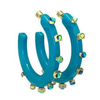 CITY GIRL JEWEL HOOP LARGE- MULTIPLE COLORS