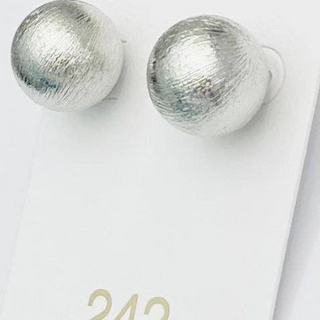 242 South Chic - Big Ball Stud Brushed Silver