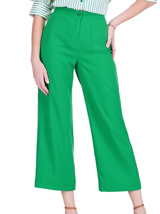 Jade Pocket Crop Pant in Green