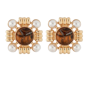 Stone & Pearl Earrings