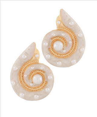 Monkee's Jewelry And ACC Chunky Ammonite Earrings