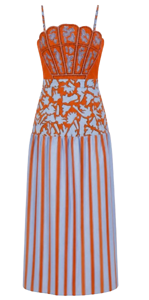 Anna Cate Hunter Midi Dress,  Coral Art